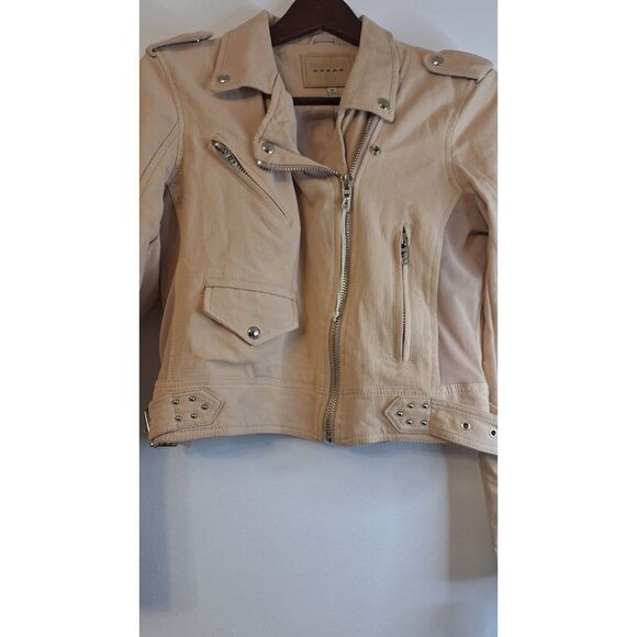 BLANK NYC Tan Suede Motorcycle Bomber Jacket Women's M Biker NEW Grunge NWT - Picture 4 of 7